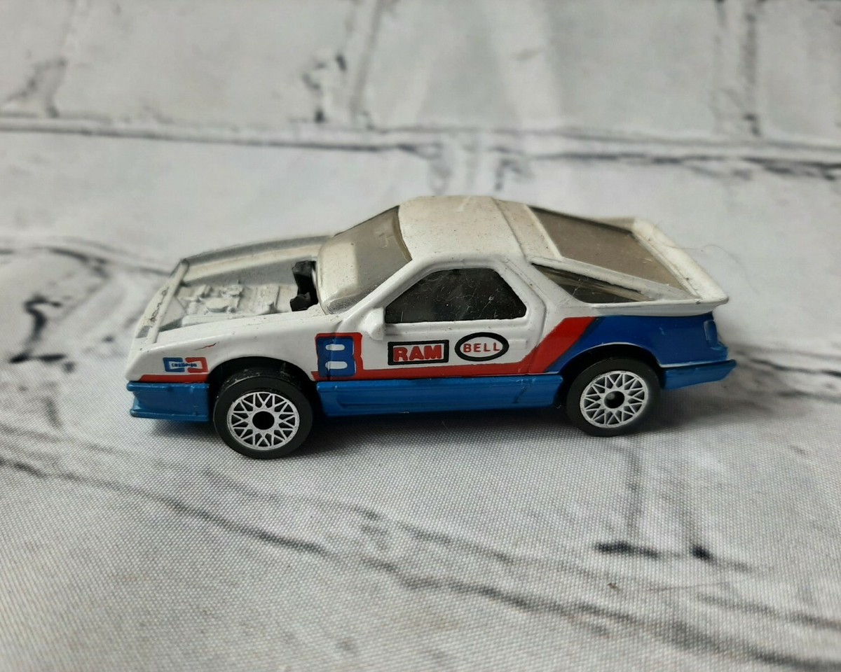 Vtg Matchbox 1984 Dodge Daytona Turbo Z White Logo Bell Ram Fast