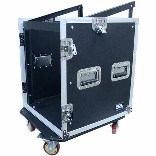12 Space Rack Case with Slant Mixer Top and Casters - Amp Effect PA/DJ Pro Audio - Image 4 of 4
