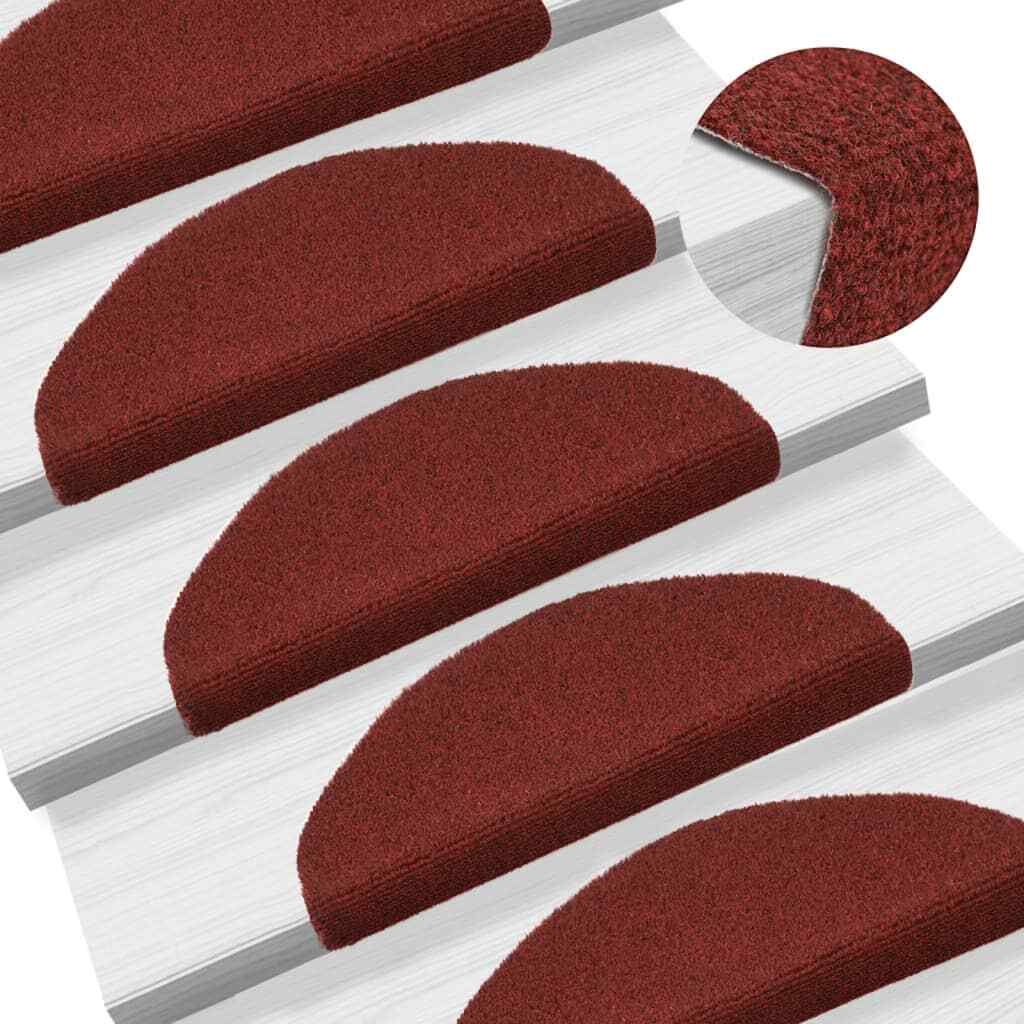 vidaXL Self-adhesive Stair Mats 10 pcs Red 65x21x4 cm Needle Punch