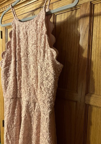 Beautiful A Byer Dusty Pink Sleeveless Spaghetti Strap Elastic Waist Dress XL - Picture 2 of 9