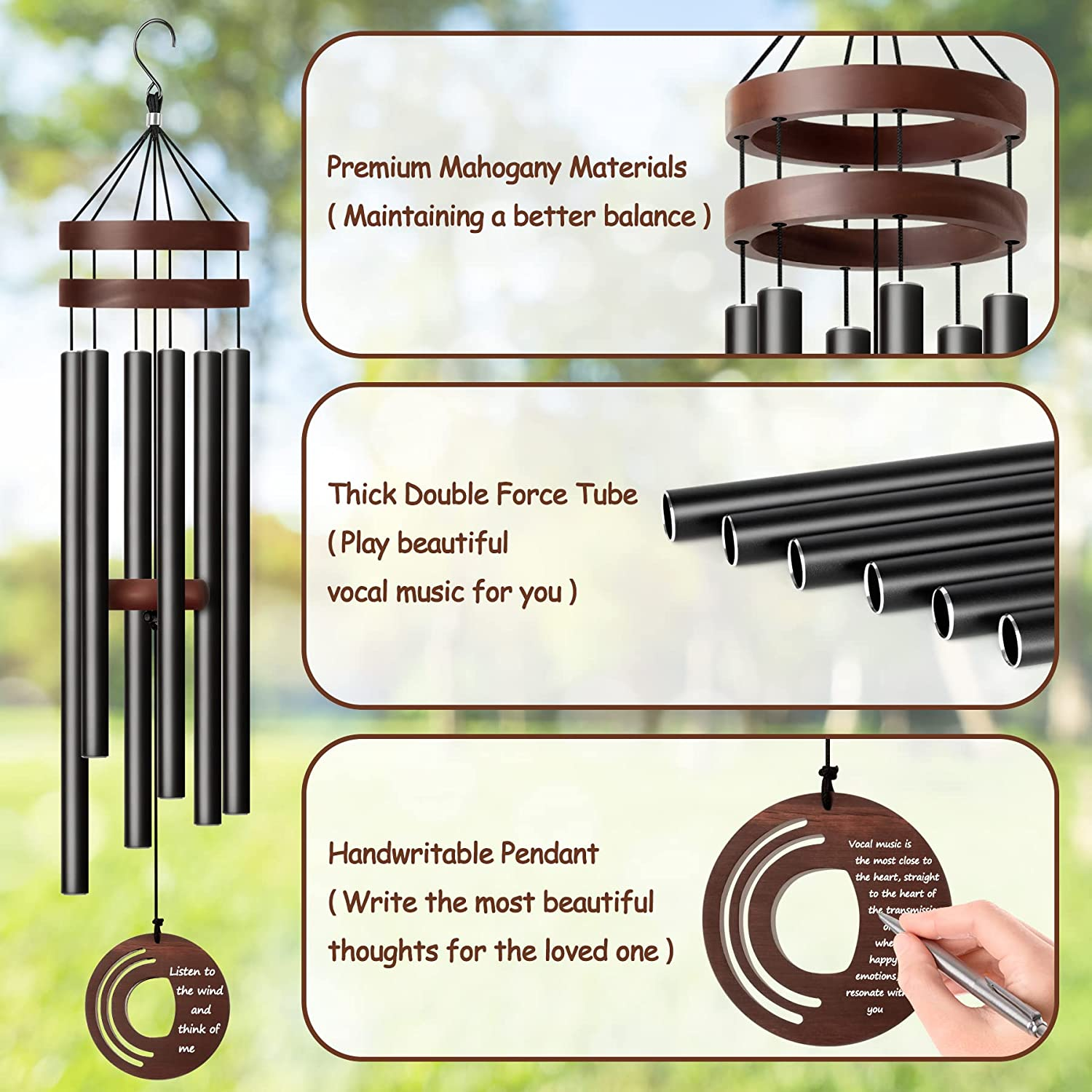 37 Inches Large Wind Chimes for outside Clearance Deep Tone, Memorial Wind Chime eBay