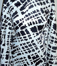 Black and White Houndstooth Print Polyester Twill Lycra Stretch Fabric 1 yd 18in