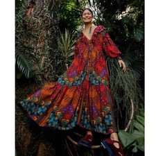 NWT FARM Rio Yawanawa Stripes Ankle Boho Dress-sz XS