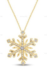 Elegant Sterling Silver Snowflake Pendant Necklace Enhanced with Genuine Diamond