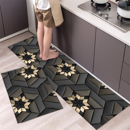 Non-Slip Kitchen Door Carpet Anti-Oil Floor Rug Waterproof Mat Pad Bathroom Home - Picture 15 of 20