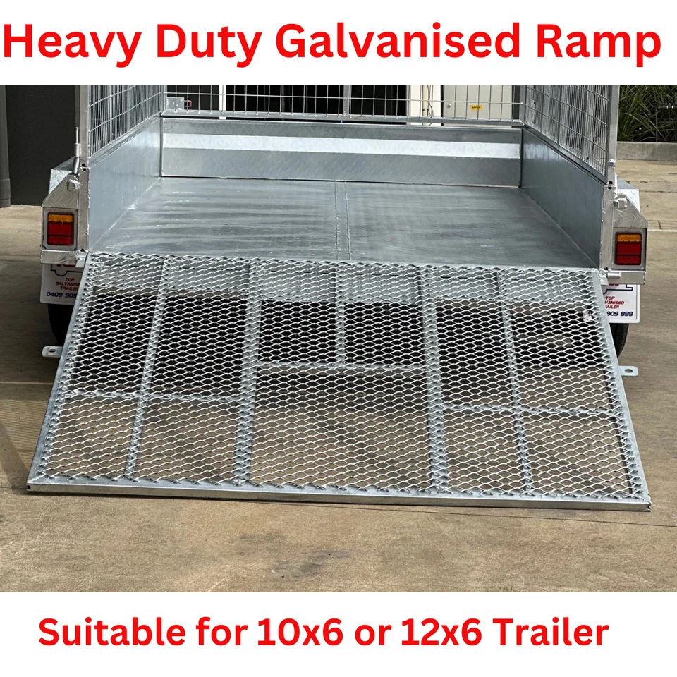 Trailer Ramp Hot Dip Galvanised Heavy Duty mesh 500kg Rated Loading. - image 4 of 4