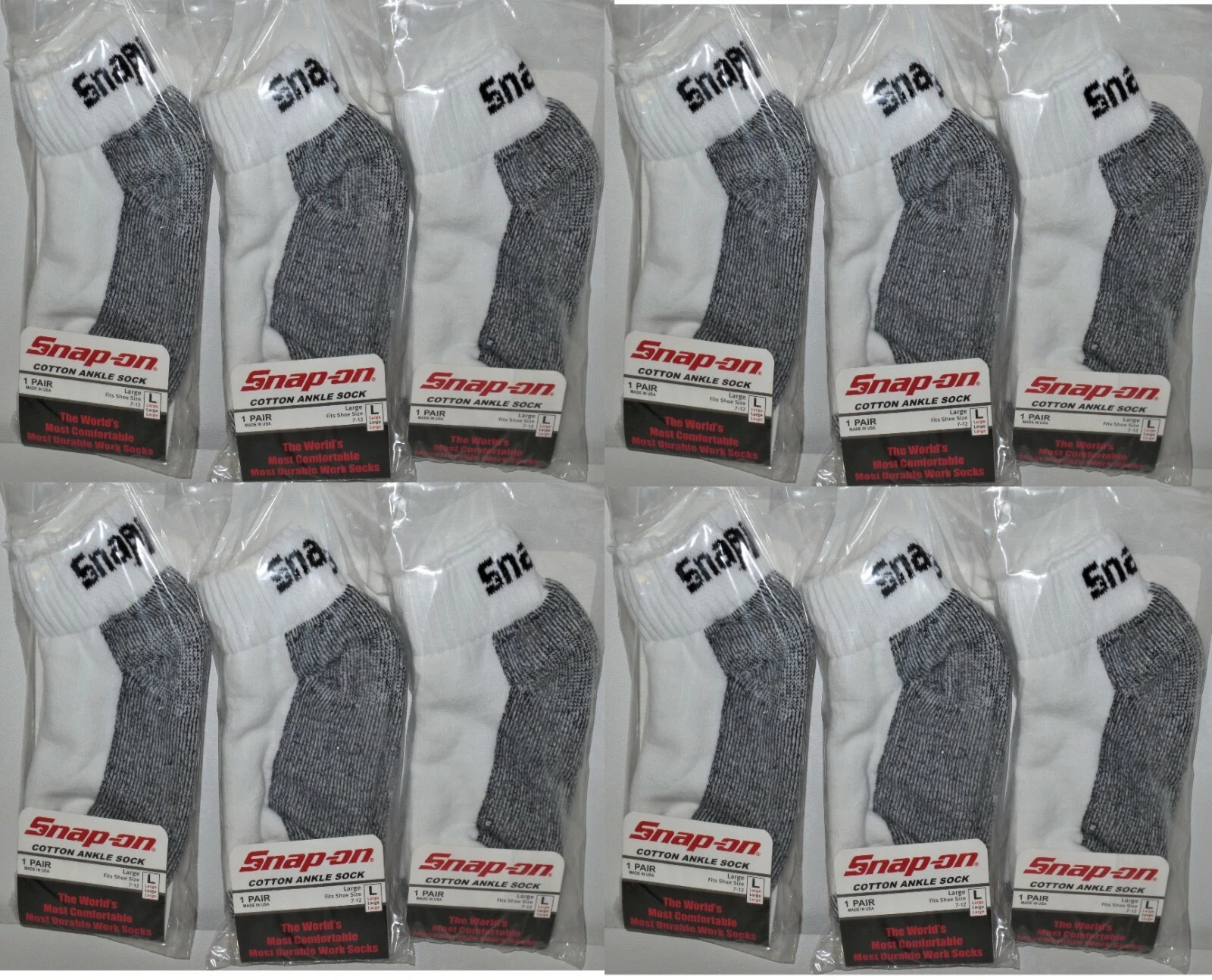 12 PAIRS Snap-On Ankle Socks Men's WHITE LARGE *FREE SHIPPING* MADE IN USA *NEW*
Opens in a new wind