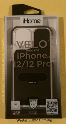 iHome Velo Silicone Impact Black Phone Case for iPhone 12/12 Pro NEW