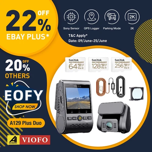 VIOFO A129 PLUS DUO Dual Channel DASH CAM 2K 1440P+REAR 1080P WI-FI GPS