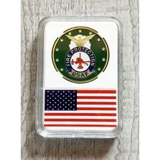 U S AIR FORCE Fire Protection Challenge Coin with case