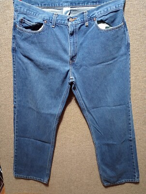 Faded Glory 36x32 Relax Fit Blue Denim Jeans Men's Belt