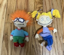 Lot 2 1997 Nickelodeon Rugrats Plush Applause Chuckie Finster Angelica Pickles