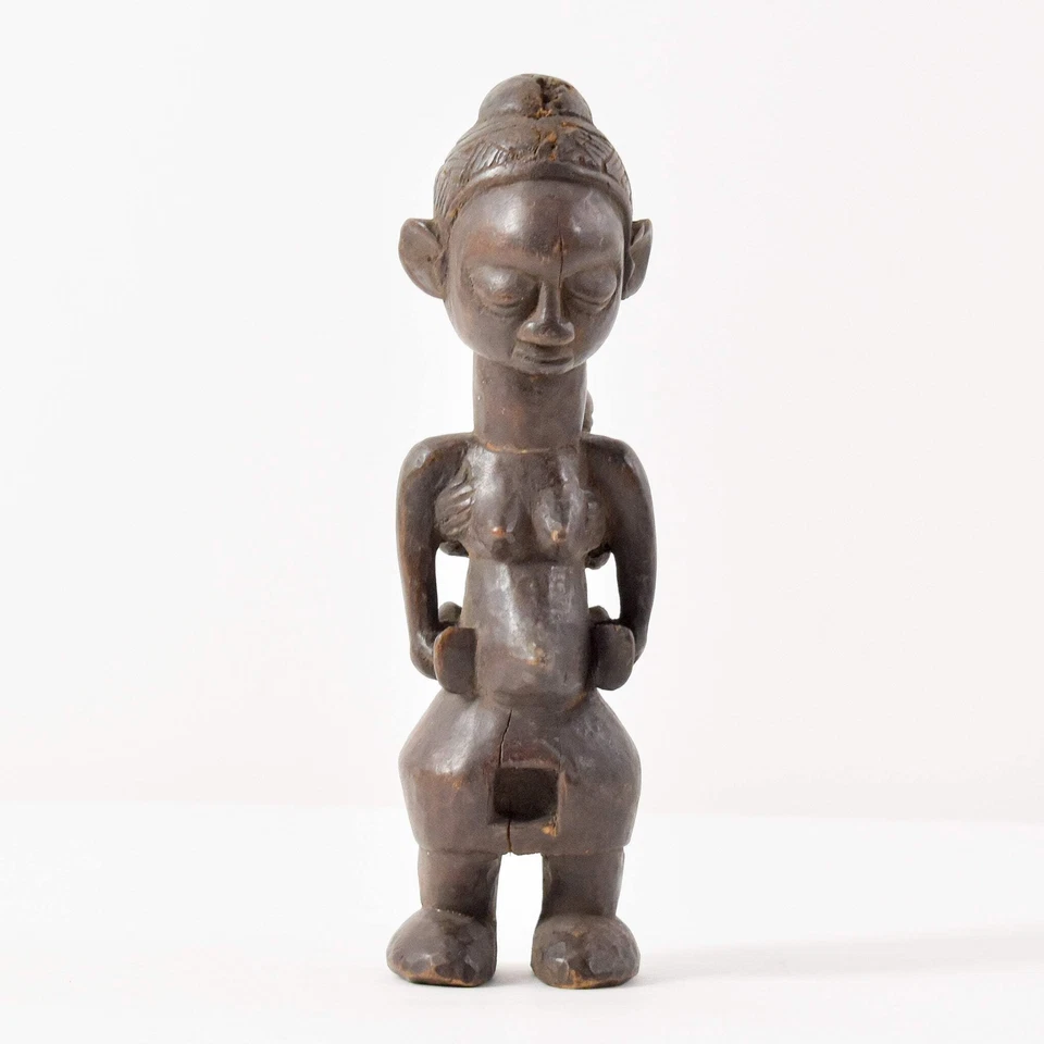 Yaka Miniature Figure with Child 10 Inch Congo - Image 2 of 4