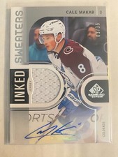 2024-25 UD SP game used Inked sweaters jersey auto cale makar Colorado SP/35