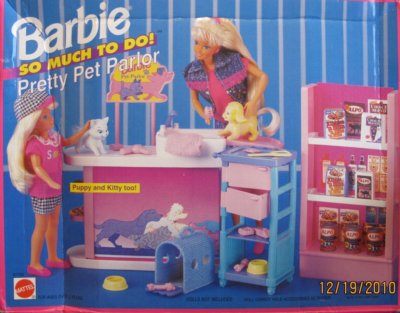 Barbie So Much To Do! Pretty Pet Parlor Playset w Puppy & Kitty (1994)