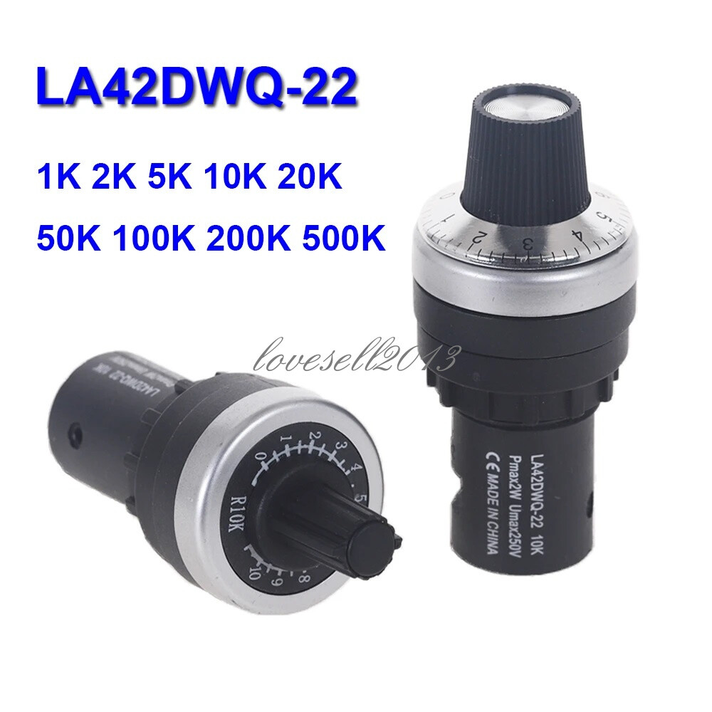 LA42DWQ-22 Inverter Motor Speed Control Regulator Potentiometer – Multiple Resistance Options (1K, 2K, 5K, 10K, 50K) - View #2