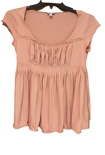 Haut BCBG Max Azria Manches Courtes - Off White, Mélange Soie, Taille M, Neuf