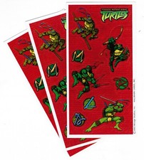 3 Sheets Teenage Mutant Ninja Turtles TMNT Scrapbook Stickers Raphael Donatello