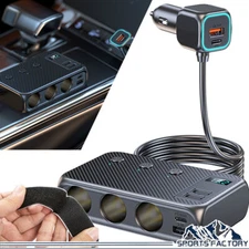 9 in 1 Multi Car Cigarette Lighter Socket Expander USB Charger Power Adapter