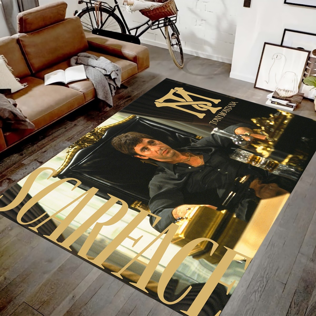 その他 SCARFACE THROW RUG Scarface Rug,Scarface Area Rug,Scarface Home Decor Rug,Fan