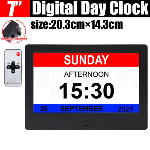 7/8/10 LED Dementia Digital Calendar Clock Alarm Extra Large Day Week Month Year - Picture 13 of 24