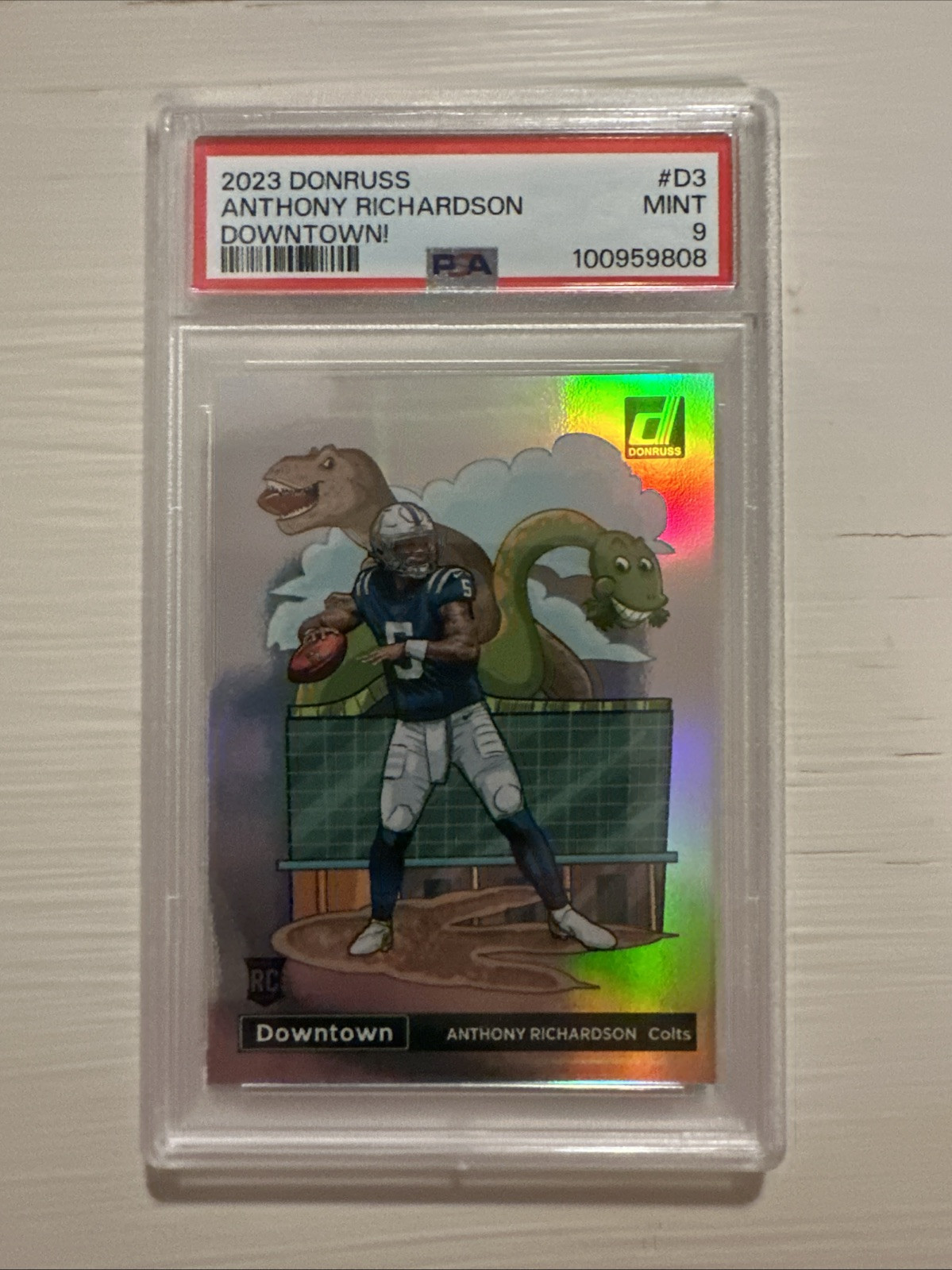 2023 Donruss Optic Downtown Anthony Richardson D3 RC PSA 9 MINT