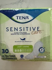 Tena Sensitive Care Ultra Thin Light Incontinence pads Regular, 30 Ct TWO PACK