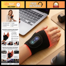Heated Wrist Support Brace with Massage Beads, USB Power, Adjustable for Office