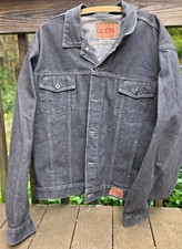 90's Vintage GUESS Dark Gray Denim Jacket - Made In Usa