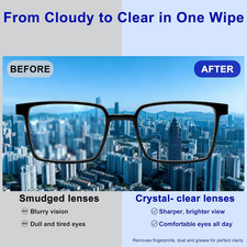 400 Count Lens Wipes for Eyeglasses 1 Clip-On Pouch Microfiber Cleaner Wrapped