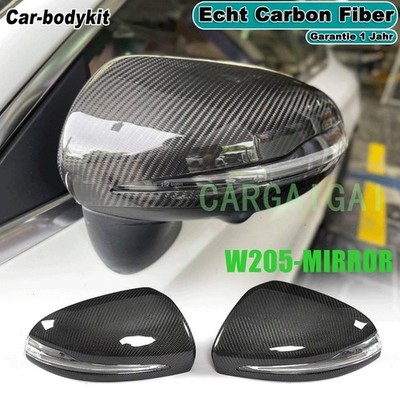 2x Carbon Spiegelkappen Außenspiegel für Mercedes Benz C/S Klasse W205 W222 W213