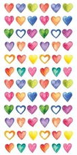 Paper House Decorative Stickers-Bright Hearts