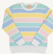 BEAUFORT BONNET COMPANY Stripe Crewneck Cotton Sweater-Multi-Color-NWT Girls 12