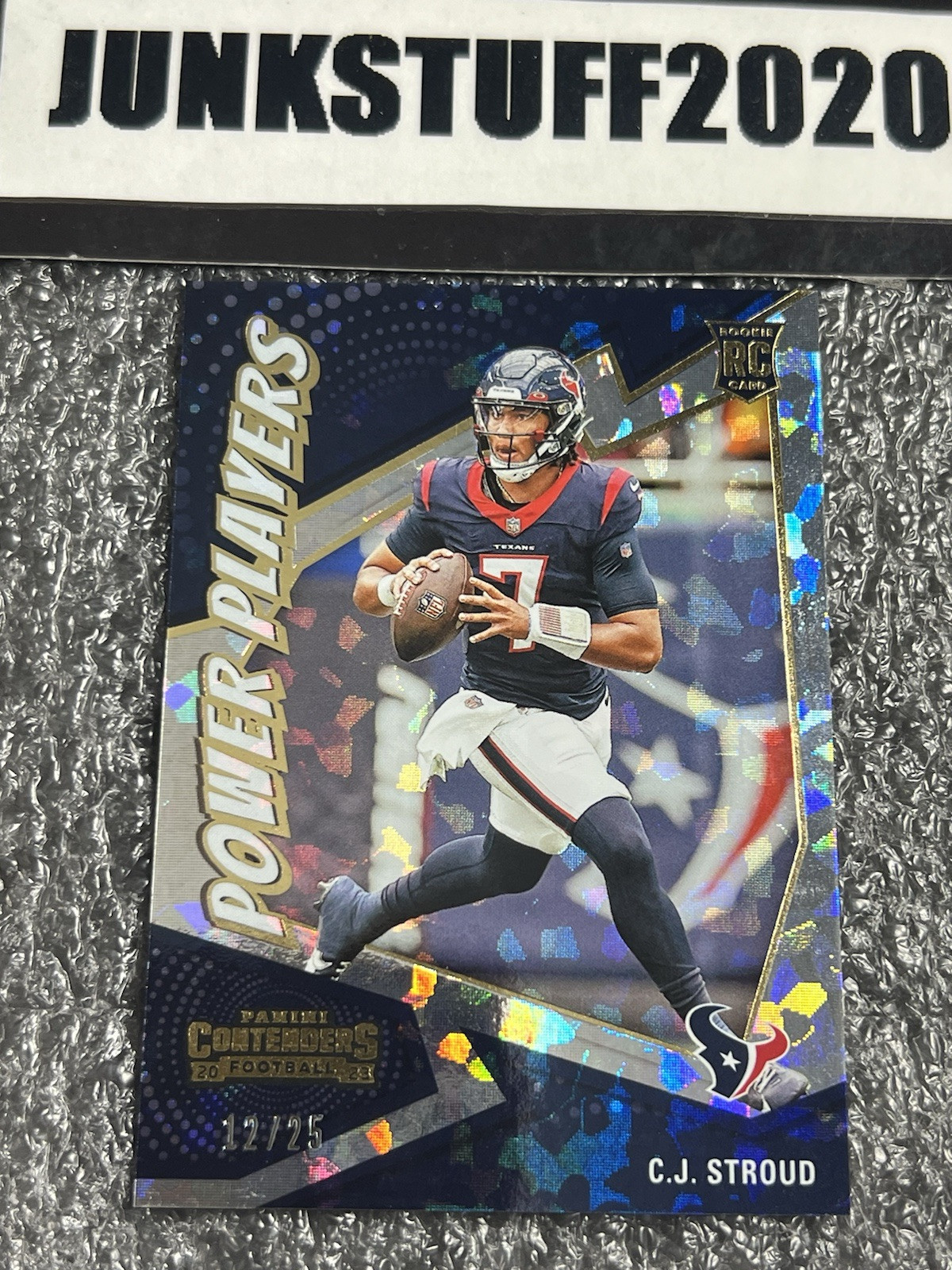 2023 Contenders C.J. Stroud /25 Cracked ice Holo SSP Rookie Power Players Rc  24