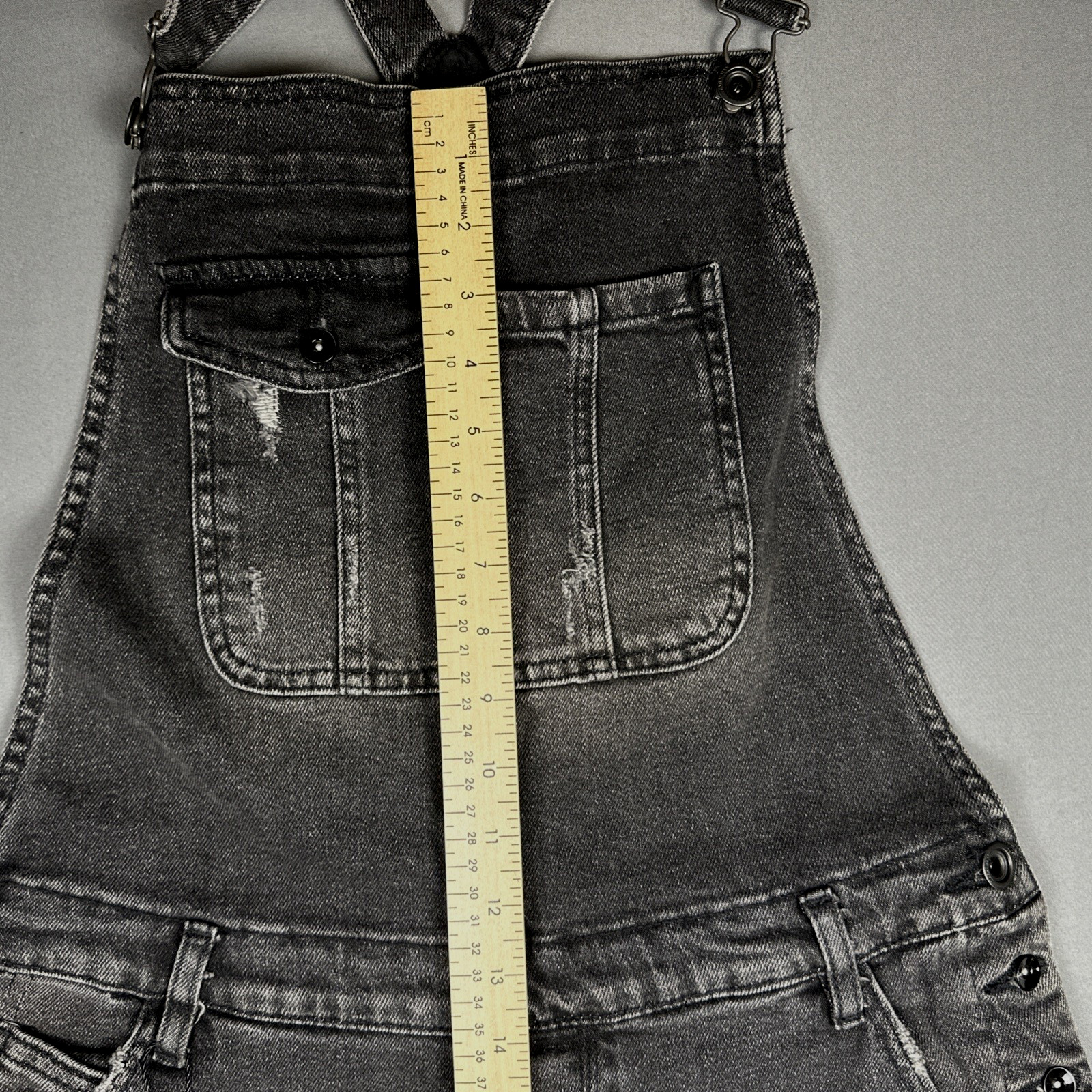 Zara Men's Black Distressed Denim Overalls - Slim Fit Jumpsuit image 4
