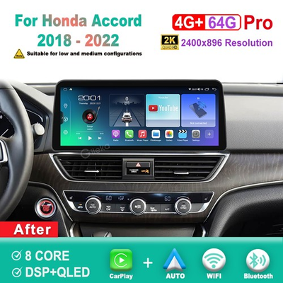 #ad Accord 12.3#x27;#x27; 2K Screen Android Car Radio For Honda Accord 10 2018 2022 Carplay $279.99