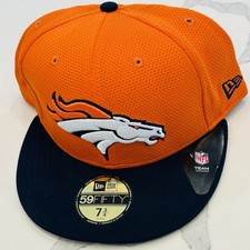 Denver Broncos New Era Hat 59Fifty Fitted Cap Sz 7 3/4 NWT Orange And Navy