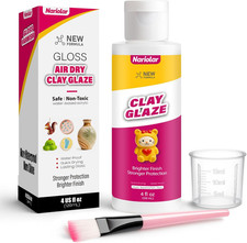 Air Dry Clay Glaze - 4Fl Oz/120Ml Clay Varnish Gloss with Measuring Cup & Brush,