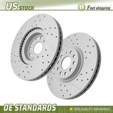 335mm Front Drilled Disc Brake Rotors Set for 2018 - 2024 Volkswagen Atlas