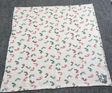 Vintage Standard Textile Hospital Footprint Baby Receiving Blanket Cotton U of U