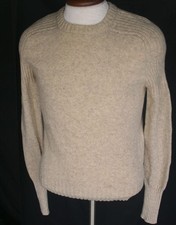 Vintage PIERRE CARDIN Oatmeal Ribbed Knit Men  s Sweater 80s