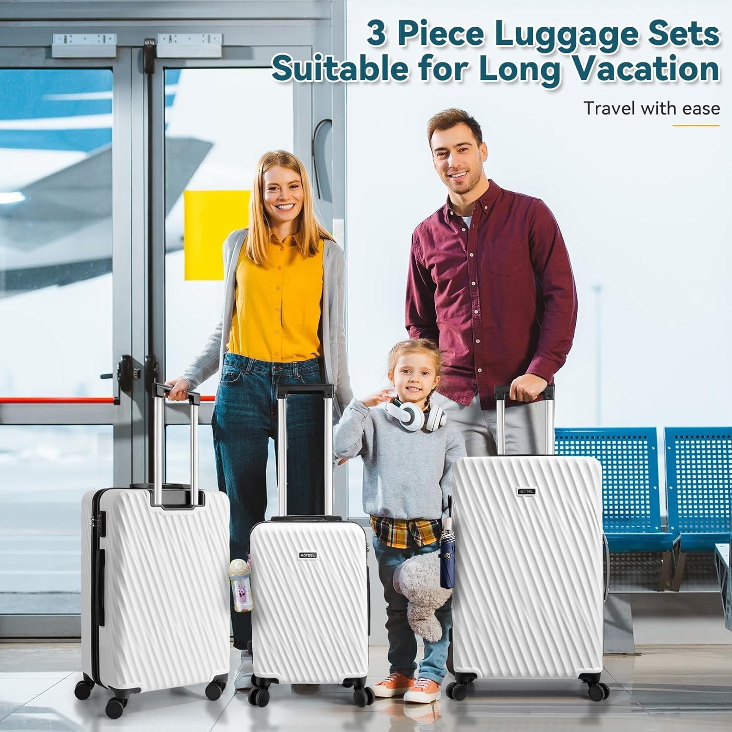 Luggage Sets 3 Piece Suitcase with Spinner Wheels Hardside Carry on Suitcases