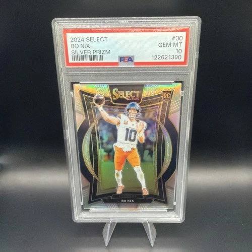 2024 Panini Select - Concourse Bo Nix #30 Silver Prizm (RC) PSA 10