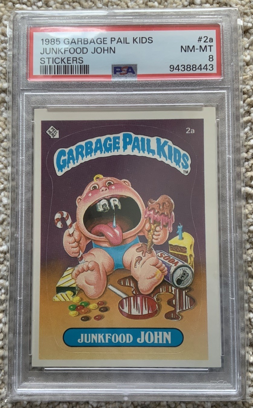 1985 Topps OS1 Garbage Pail Kids Series 1 Junkfood John 2a PSA 8 NM-MT Matte