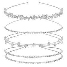 4 Pcs Rhinestone Headbands, Bridal Wedding Headband, Crystal Flower Girl Headpie