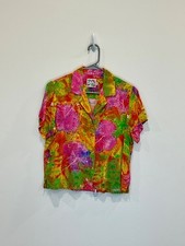 Jams World Aloha Style Camp Shirt - Women Size Medium, Fabric Pattern Tropica