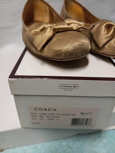 COACH WMNS Flat LYNN GOLD SHOES STYLE #A2568. SIZE 9 B - Picture 7 of 9