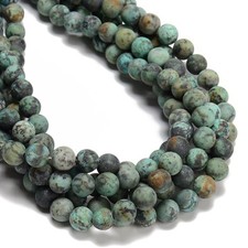 African Turquoise Matte Round Beads 4mm 6mm 8mm 10mm 12mm 15.5" Strand