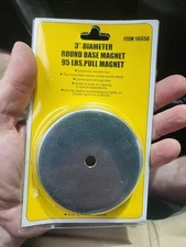 3" Diameter Round Base Magnet w 95 lbs Pull Versatile Rounded Base 96650