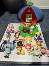 Vintage 1979-1980s Strawberry Shortcake 10 Dolls with pets And Bake Shop Lot